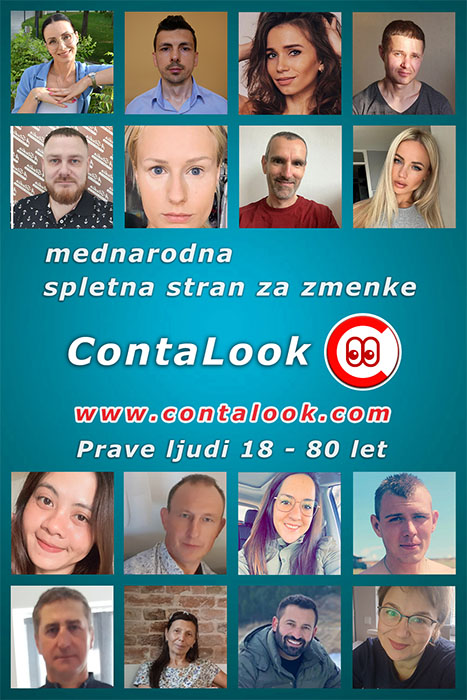 Mednarodna spletna stran za zmenke ContaLook. Pravi ljudje, stari od 18 do 80 let.